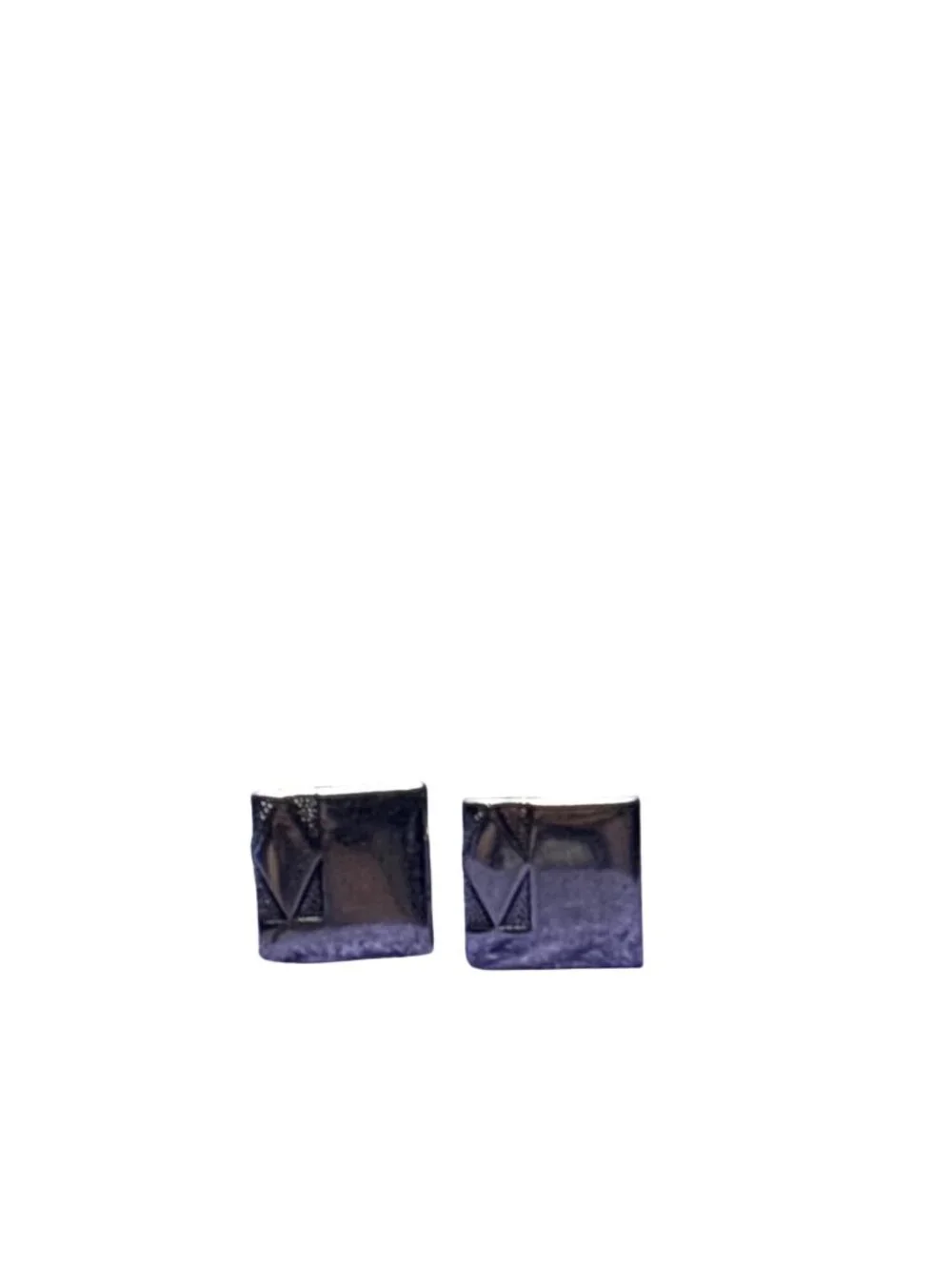 Vintage Swank Cufflinks Silvertone Square Geometric 5/8 inch